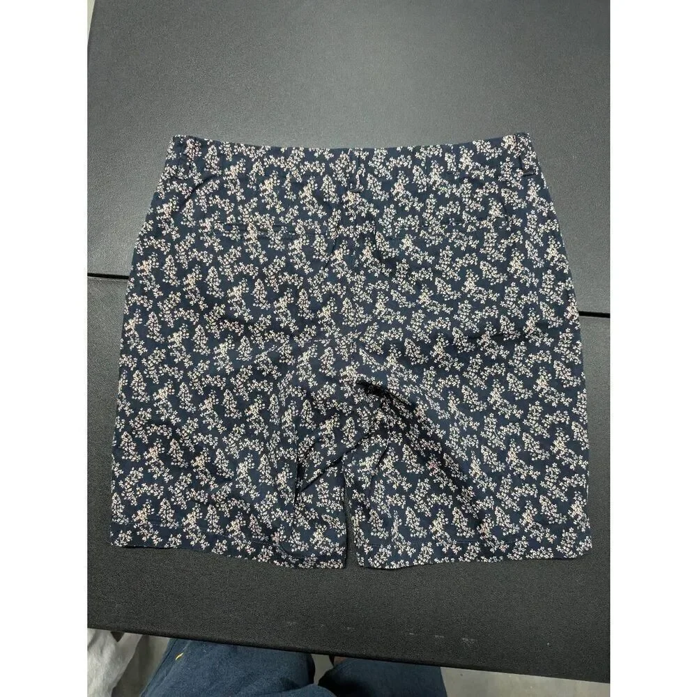 Lee Chino Shorts Med Regular Fit Blue Mid-Rise Ditzy Floral Women's Size 16